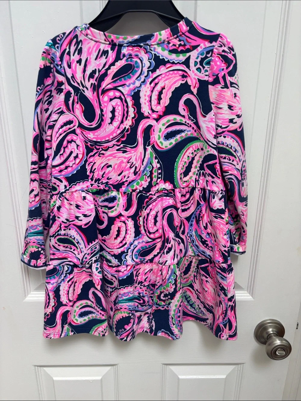 Lilly Pulitzer Girls' Navy & Pink Paisley Long-Sleeve Dress